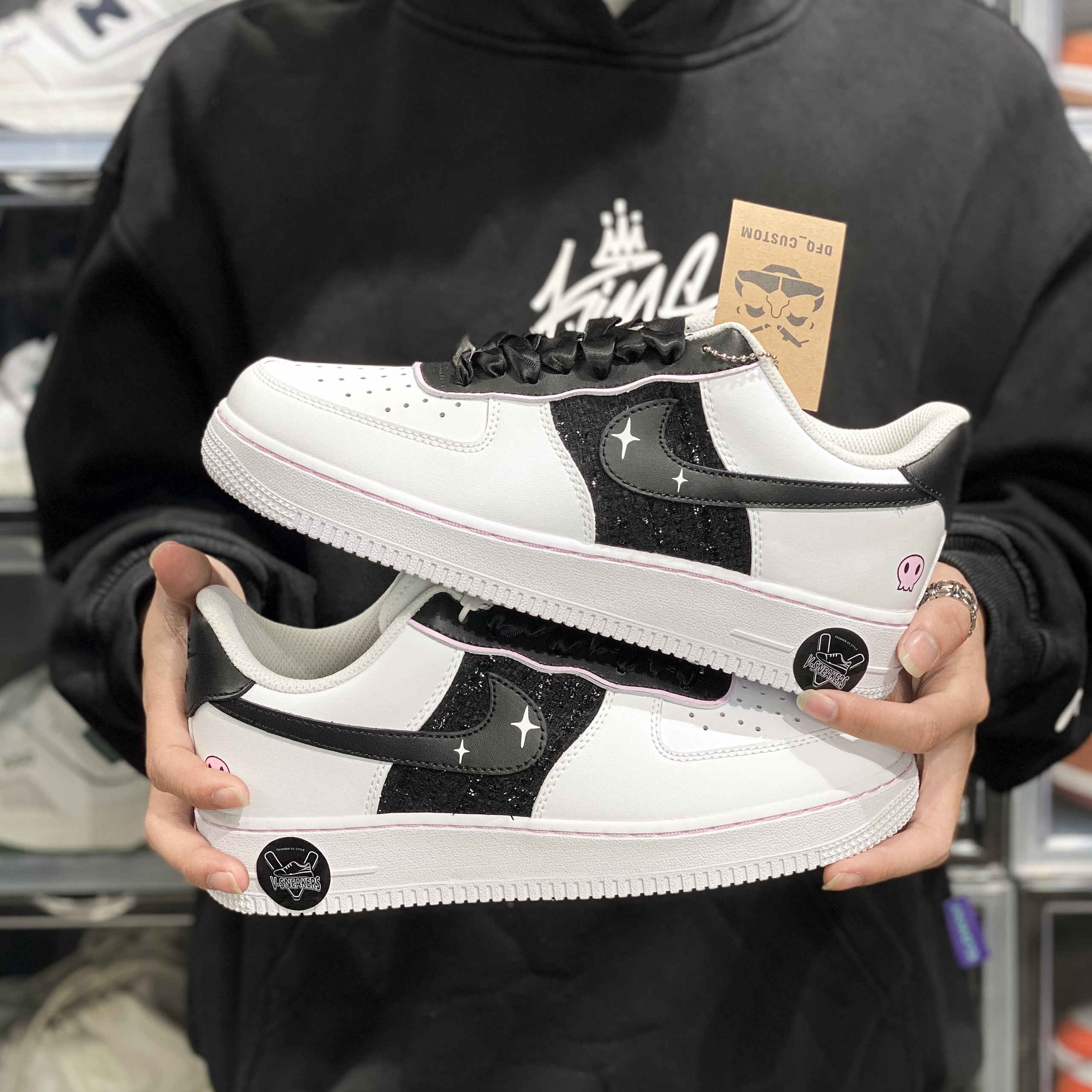 NIKE AIR FORCE 1 AF1 STAR BLACK WHITE – VSNEAKERS